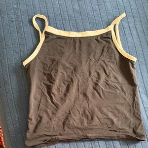 Women's Black and Cream Tank Top